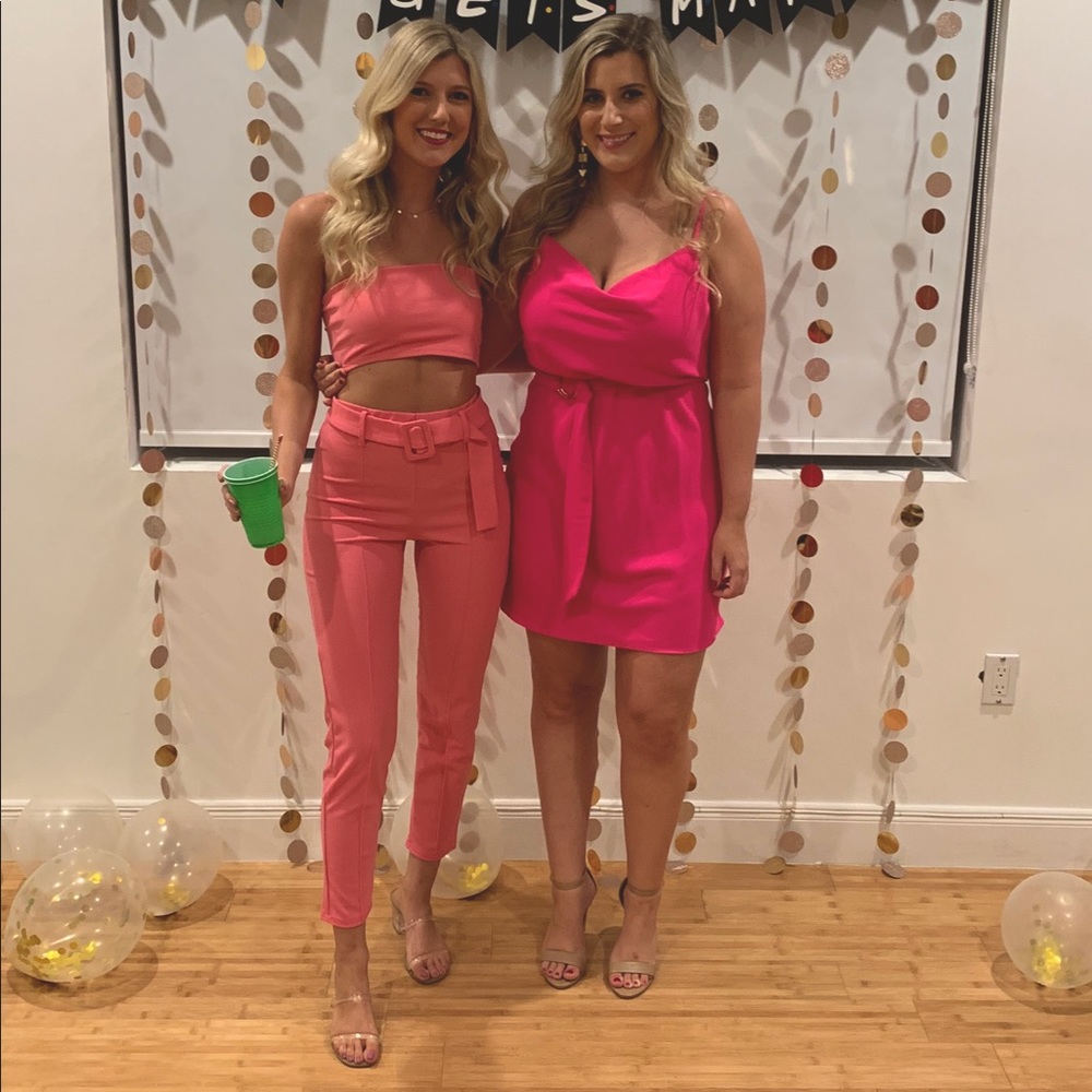 Pink two piece set on left!